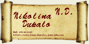 Nikolina Dupalo vizit kartica